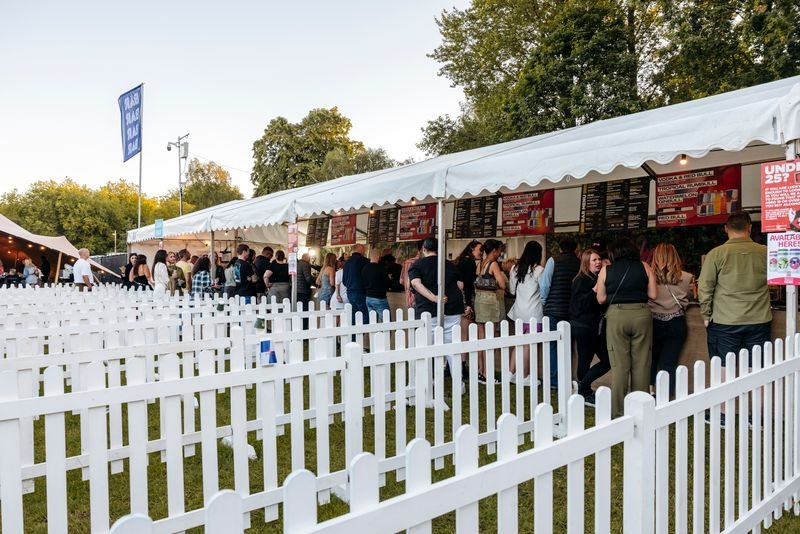 Food and drink concessions serving festival guests